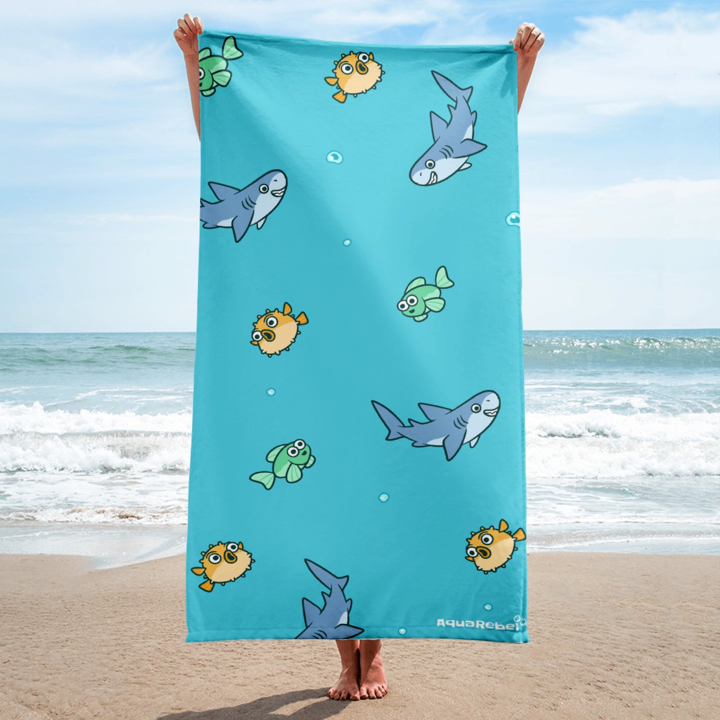 AquaRebel sneldrogende stranddoek 160x80cm blauw